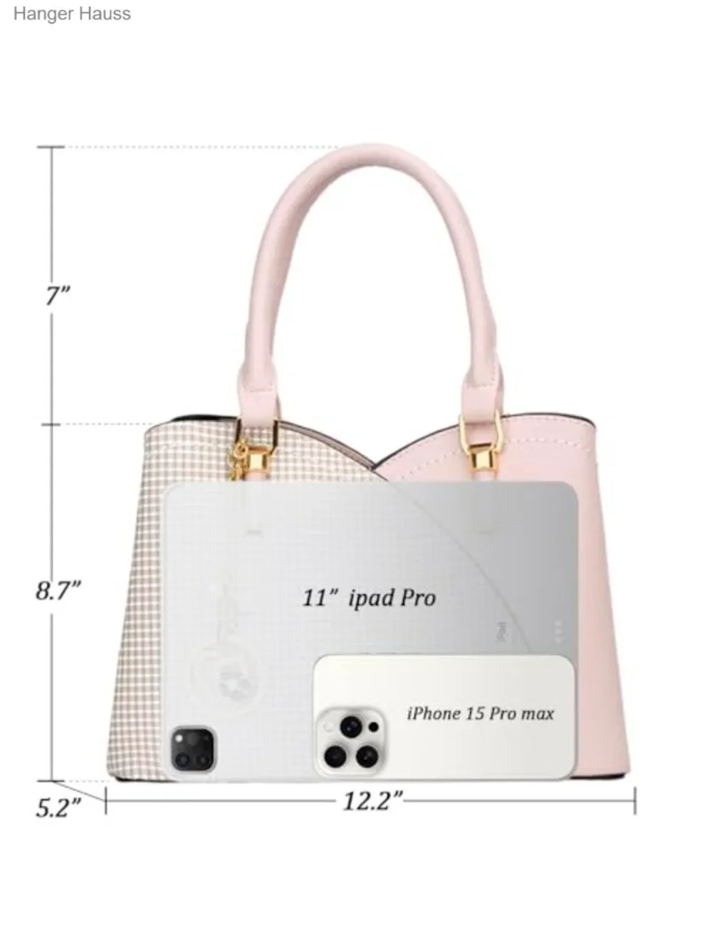 Triple Compartments Satchel Purse Women Faux Leather Top Handle Shoulder Bag
